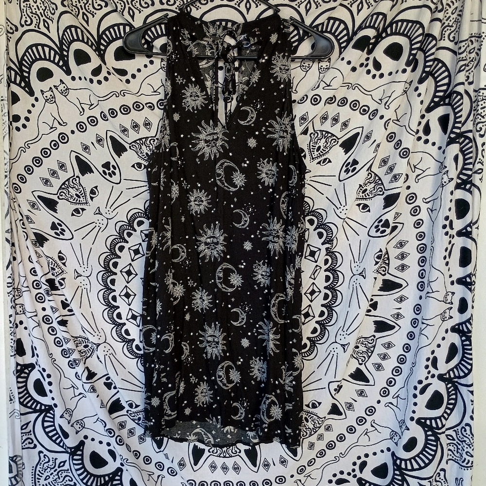 Kendall & Kylie Black Celestial Sun & Moon Keyhole Dress